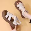 French Retro Woven Platform Roman Sandals 2025 Summer New Fashion Versatile Hollow Casual Breathable Women's Shoes