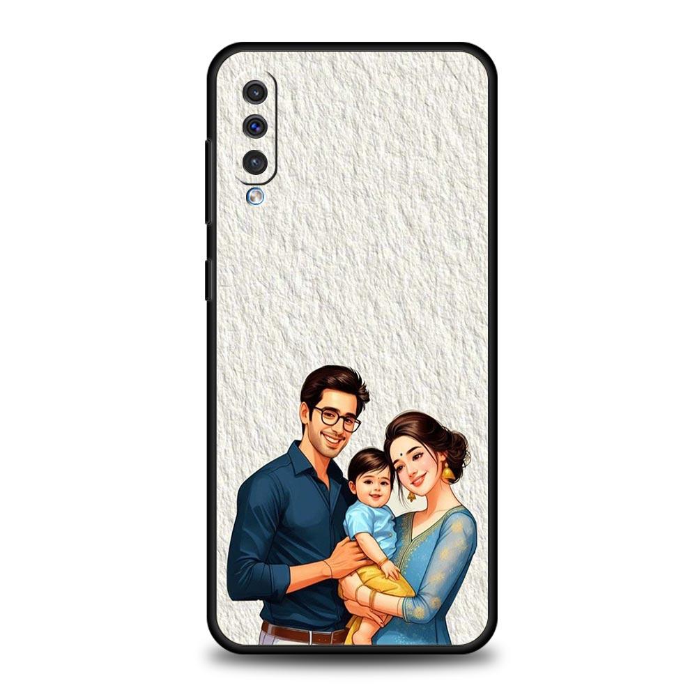 A Family Of Three Phone Case for Samsung Galaxy A56 A36 A26 A16 A34 A24 A42 A22 A20 A12 A40 A30 A10 5G Soft TPU Cover Shell Bags
