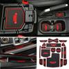 Аксессуары для Jeep Wrangler JL JLU 2018, дверные коврики, коврик для ворот, накладки на чашки, красные