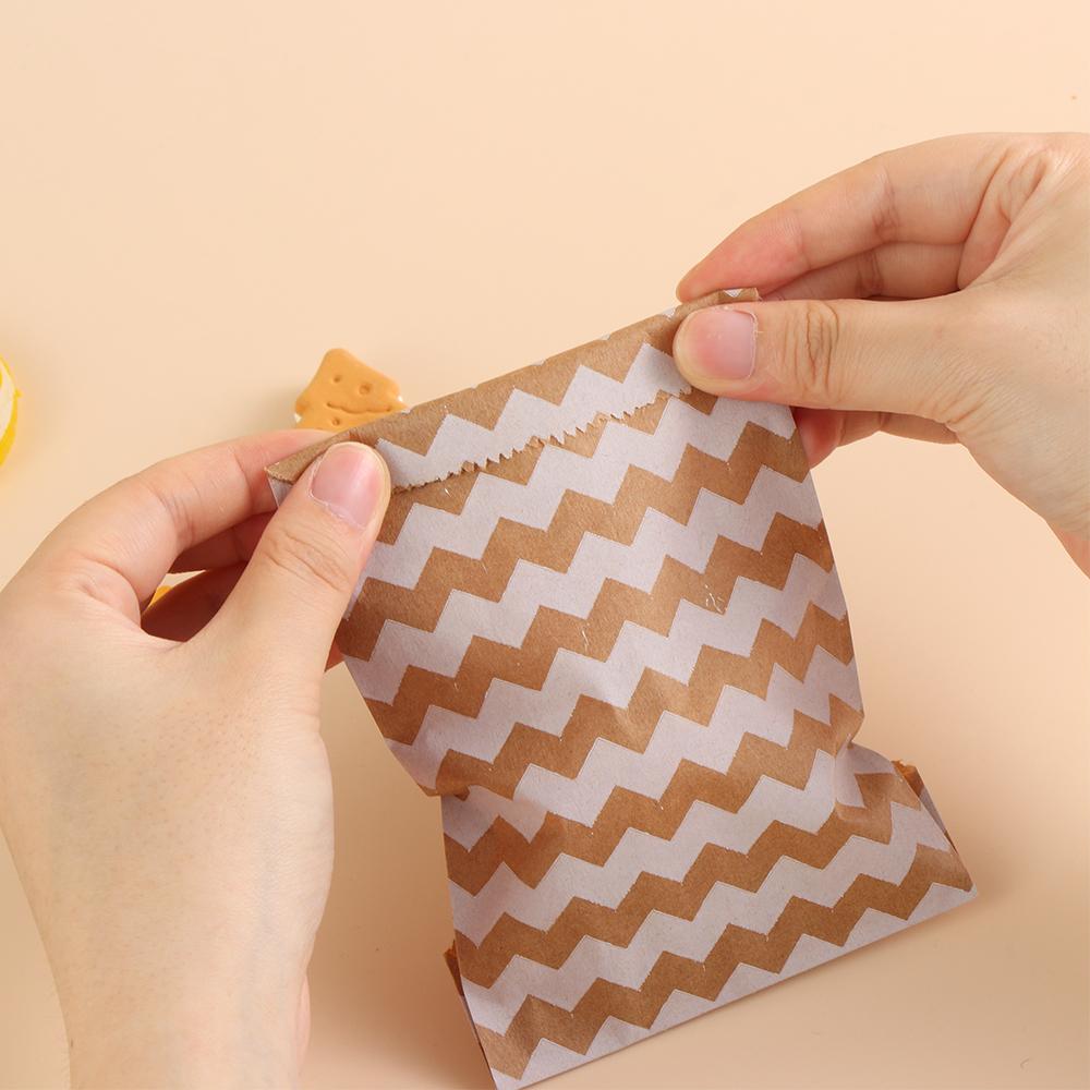 Wrapping Supplies Pastry Tool Wave Dot Packing Pouch Popcorn Bag Candy Biscuit Bags Kraft Paper Bag