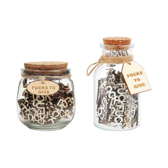 Bad Mood Gift Bottle Pieces Vent Wooden Fucks Letter Gift Jar Funny Office Colleague Friend