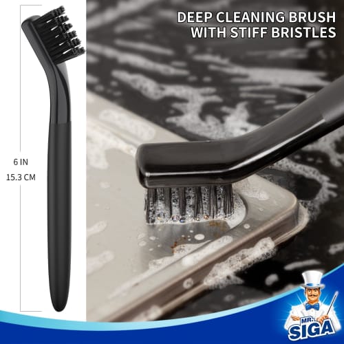 MR.SIGA Crevice Cleaner Brush Set, Detail Cleaning Brush Set, Grout Brush Set for Sinks, Drains, Tiles, and Edges, Crevice Brush Set (4 Brushes)