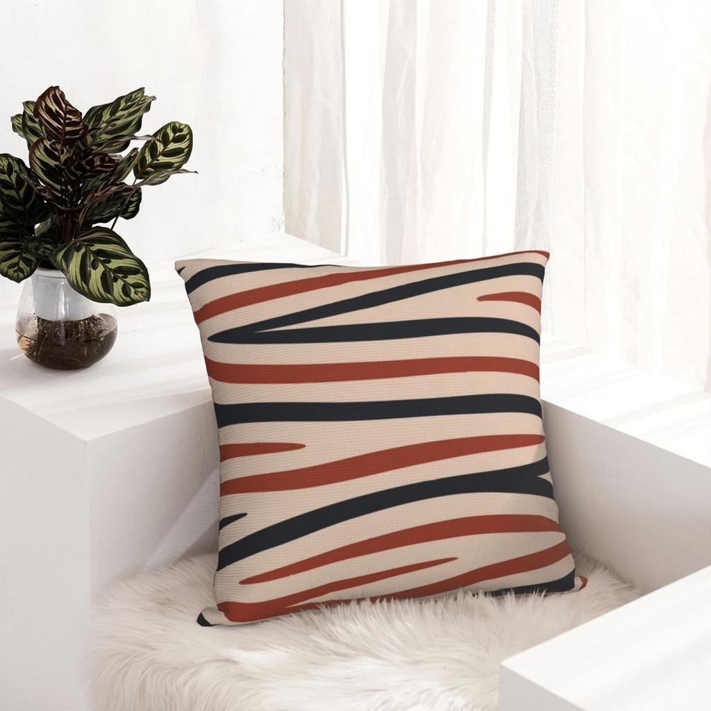 Zebra Animal Print Terracotta And Navy Pillowcase Cushion Comfort Throw Pillow Sofa Decorative Cushions Used for Home Bedroom