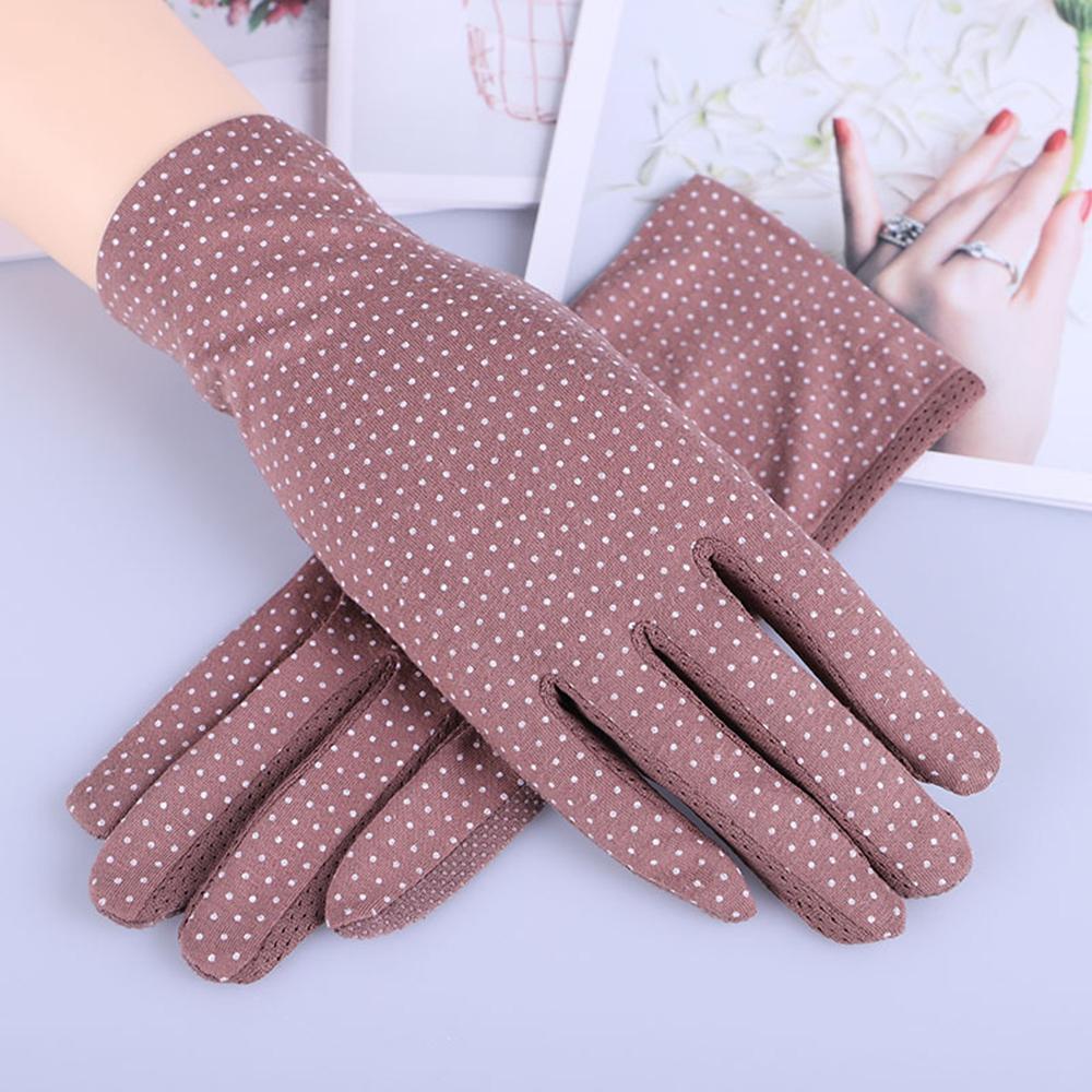 Women Driving Dot Thin Sun Protection Short Gloves  Gloves