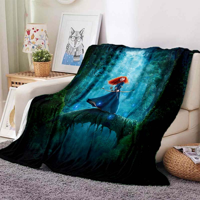 Various Styles and Sizes Cartoon Princess Brave Printed Blanket Bedroom Living Room Sofa Study Kids Room Decor Blanket Potdemiel