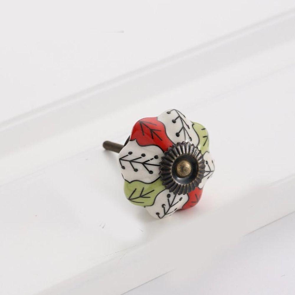 Винтажная мебельная ручка с одним отверстием, круглая ручка для ящика, ретро керамическая ручка-тыква, для винного шкафа