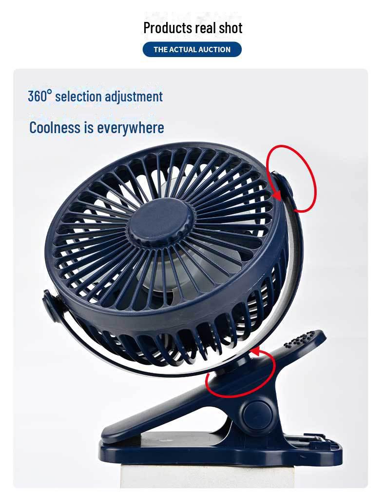 USB Rechargeable Desktop Clip Fan – 4-Inch, Portable for Home, Office, Stroller Use