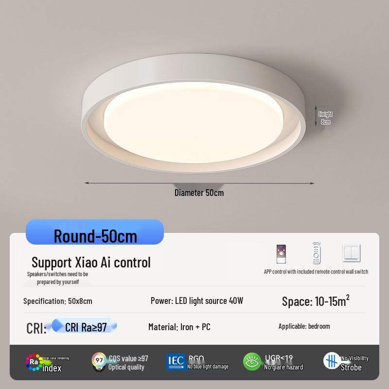 "Walnut Ceiling Lamp - Full Spectrum Eye Protection for Living Rooms & Bedrooms"