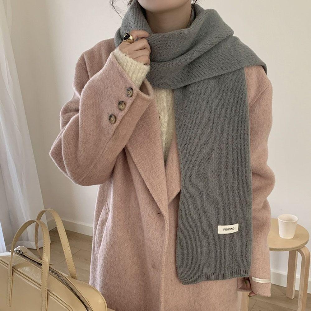 Solid Color Cross Scarf Thicken Neckerchief Neckerchief Wrap Neck Warmer Women