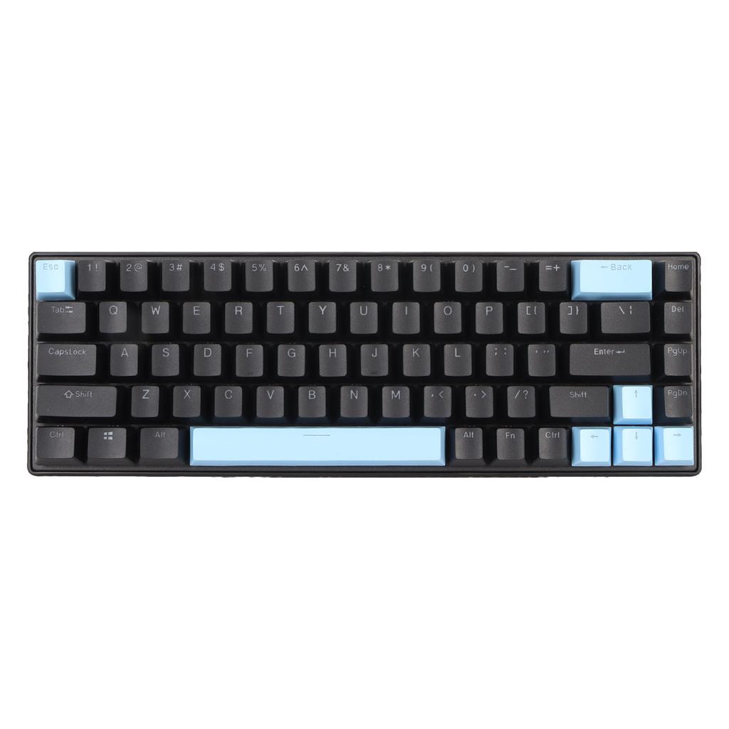 Игровая клавиатура USB 68 клавиш Синие переключатели N-key rollover 10 режимов RGB-подсветки Проводная клавиатура для настольного ПК, ноутбука Черный Синий