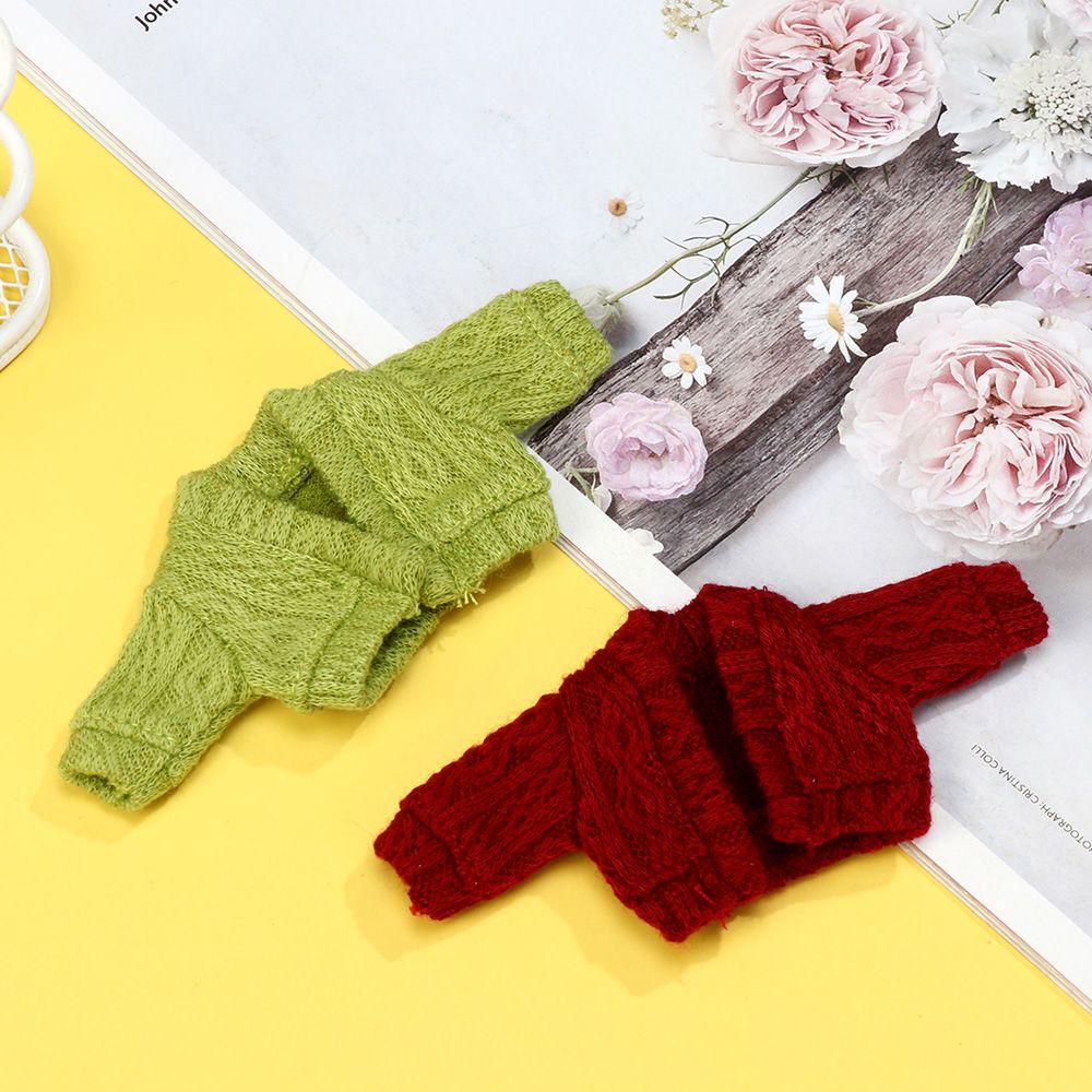 Doll Accessories 1/12 Doll Cardigans Mini Knitted Sweater Tops Casual Dress Dressing Clothes