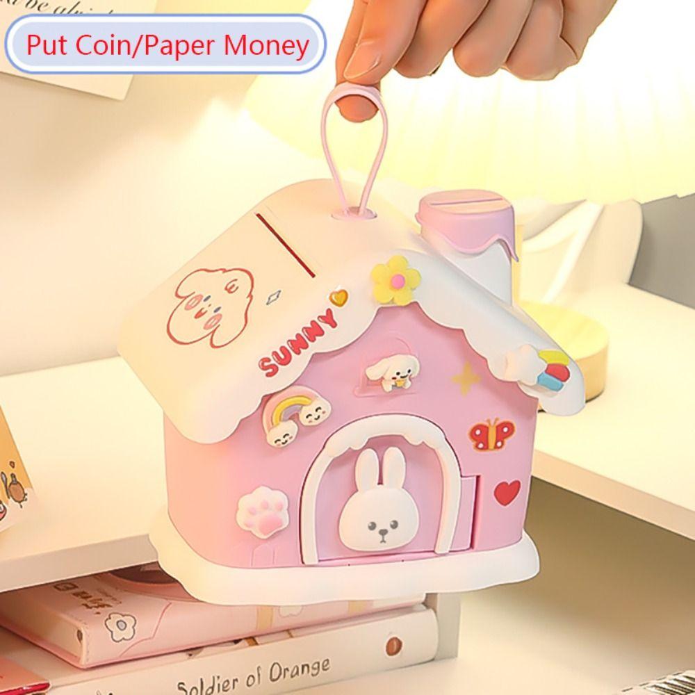 Mushroom House Money Box Portable Safe Savings Jar Creative Cash Box  Gift