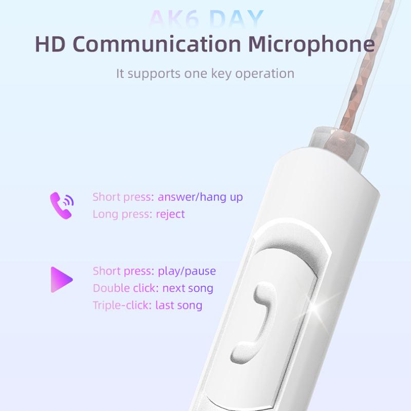 QKZ AK6 DAY Спортивная гарнитура с ушным управлением и басовой гарнитурой для мобильного телефона с пшеничным весом