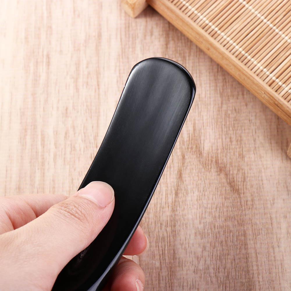 Черный рог буйвола Доска гуа ша СПА Палочка для меридианного массажа Массажный скребок Женщины