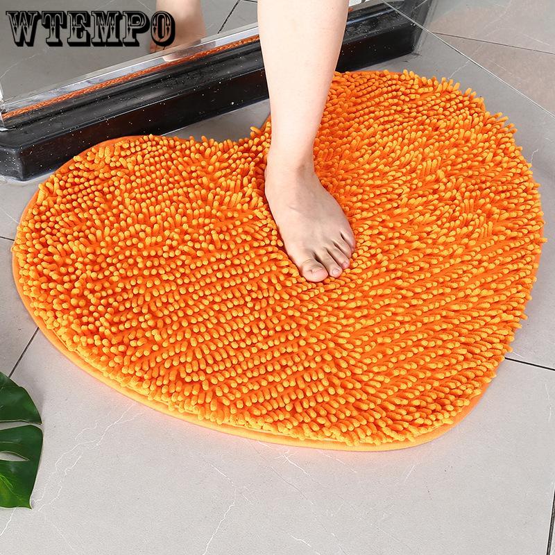 Heart-shaped Floor Mats 40x50cm Bathtub Absorbent Non-slip Mats Toilet Bathroom Wedding Carpet Household Products