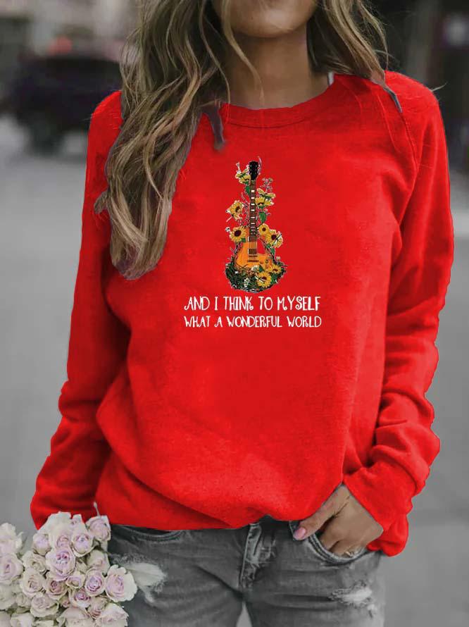 2026 Women's Printed Round Neck Hoodie