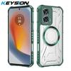 KEYSION Прозрачный магнитный чехол для Motorola Edge 50 Fusion Мягкий силикон+ПК Противоударный чехол для телефона для Edge 50 Fusion