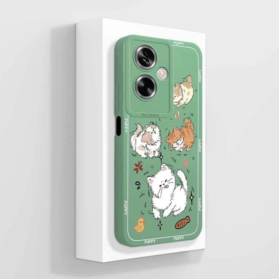 Для OPPO A79 A77 A77s A78 A83 A91 A92 A93 A93s A94 A95 A96 4G 5G чехлы для телефонов прекрасный рисунок панды котенка жидкий силиконовый противоскользящий чехол для OPPO Capa