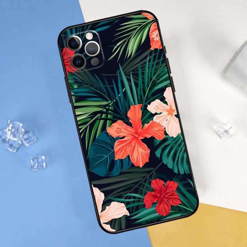 Летнее растение Пальма Зеленый лист Алоха Чехол для телефона Для iPhone 16 Pro 15 Pro 11 13 14 Pro Max 12 Mini XR 16 15 Plus 16e Защитный чехол