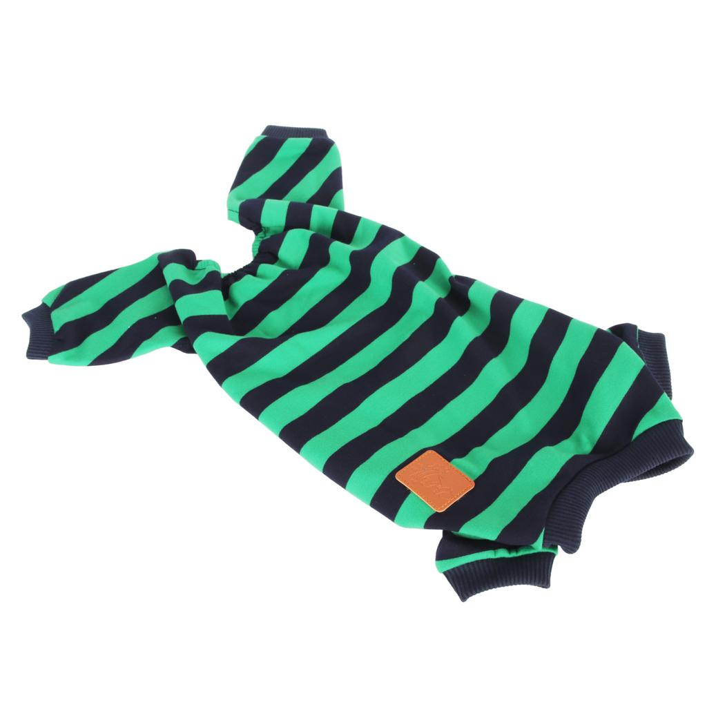 Striped Dog Pajamas Stylish Cute Stretchy Breathable 4 Legged Pet Pajamas for Home Daily Wear XL