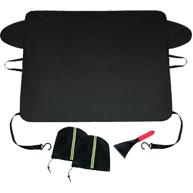 Car Windshield Snow Cover For Ice And Snow- Durable 600D Oxford Fabric With Side Mirror Covers Ice Scrapers Waterproof Windproof Dustproof Windshield