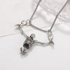 Gothic Men Necklace Zinc Zinc Alloy Clavicle Chain Simple Skull Head Pendent  Halloween