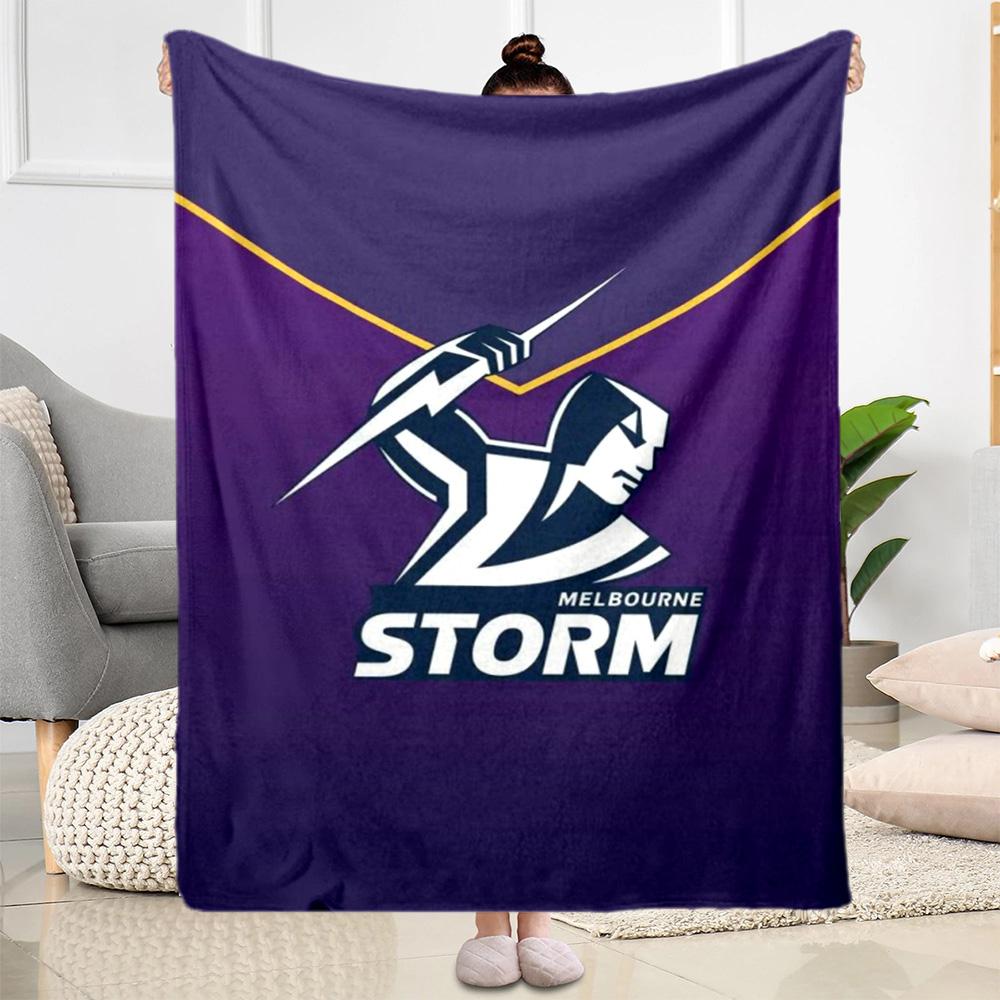 Melbourne Storm Team Logo blankets Suitable for sofas, travel, living rooms also a good gift for friends and family Suitable for all seasons.