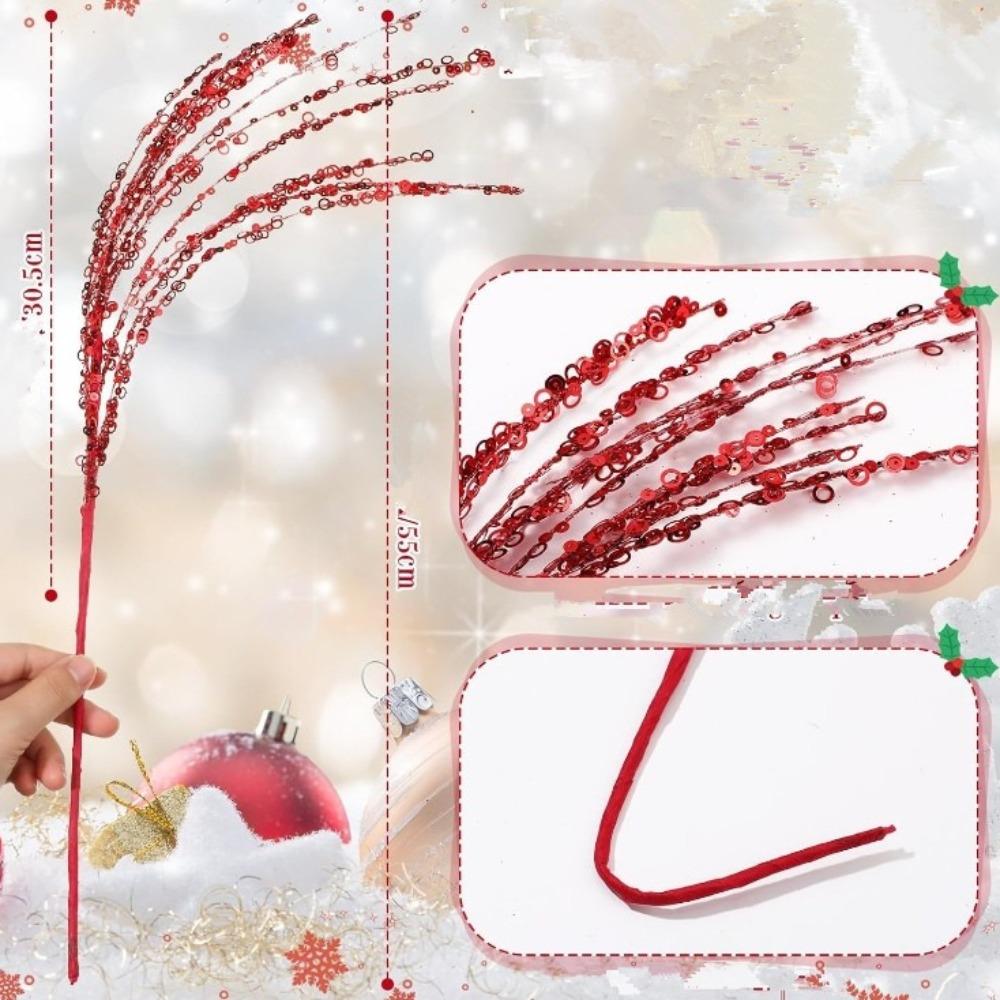 Glitter Twig Ornaments Branches For Christmas Tree Wedding Christmas Atmosphere Ornaments Branches Sparkling And Glamorous Decor