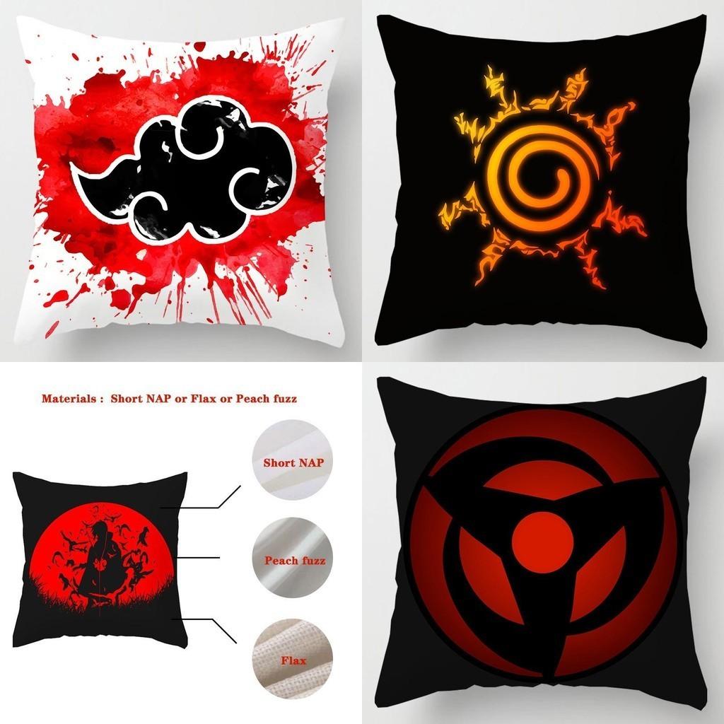 Роскошная аниме наволочка Наруто с мультяшным логотипом для стильного домашнего декора