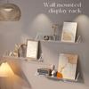 Transparent Floating Wall Shelf Self-adhesive Great Stickiness Thick Bookshelf Bathroom Living Room Ornament Picture Display Stand Invisible