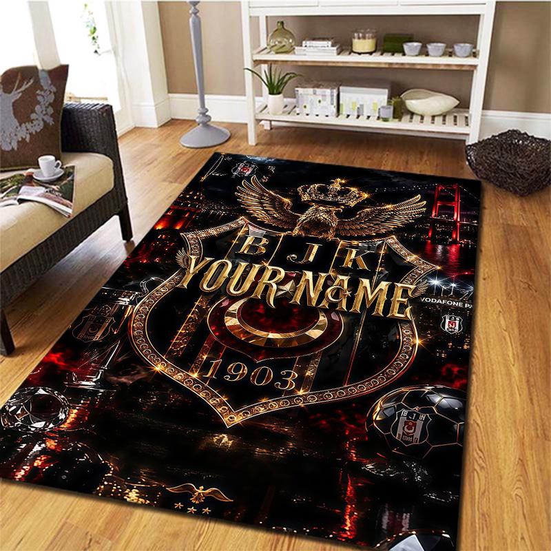 Besiktas Gymnastics Club Custom Name Carpet Rug For Living Room Bedroom Home Sofa Decoration Kids Play Nonslip Floor Mat
