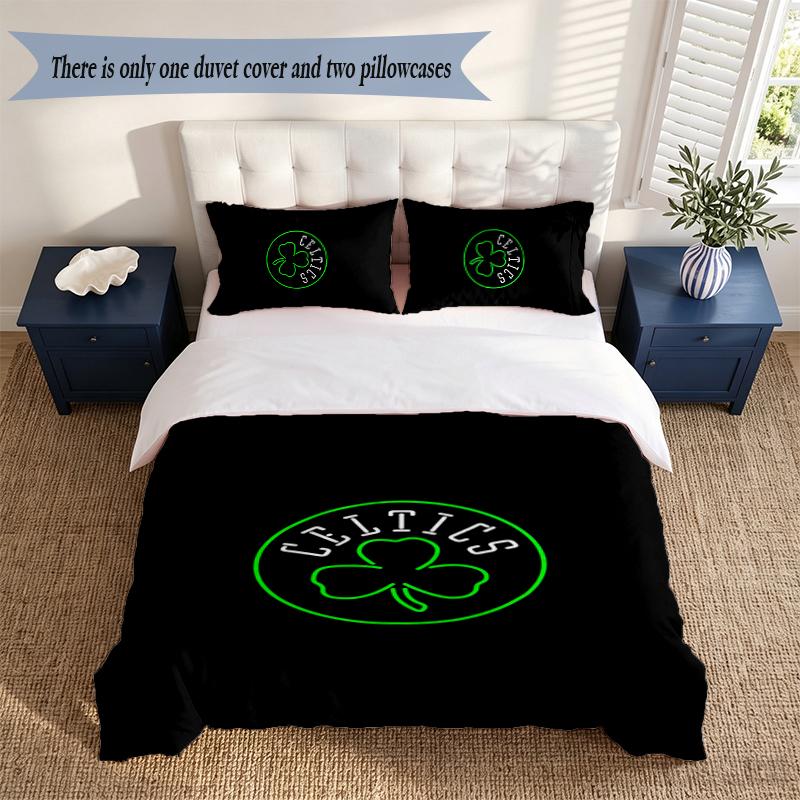 Celtic Football Club 3‑Piece Bedding Set Soft Microfiber Duvet Cover Pillowcases Comfortable Bed Linen for Bedroom Decoration