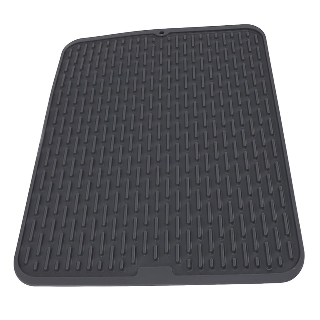 Прямоугольный силиконовый коврик для сушки посуды, теплоизоляционный противоскользящий коврик для сушки посуды со встроенным сливом