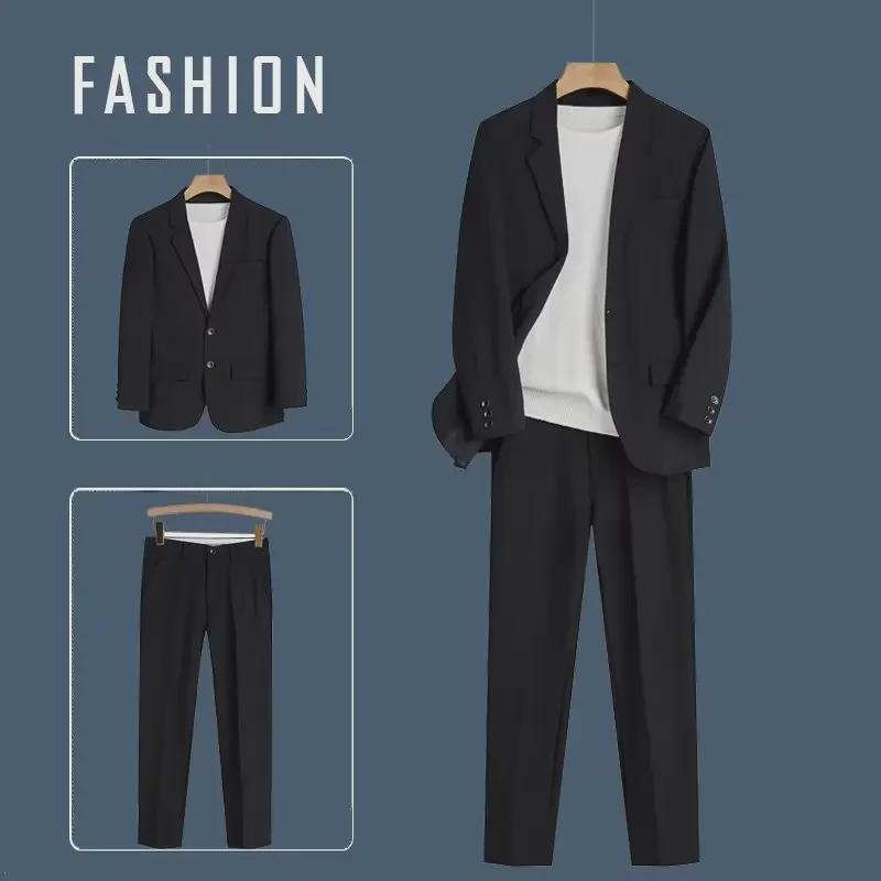 Легкие мужские деловые повседневные костюмы на весну/лето — стильные свободные куртки