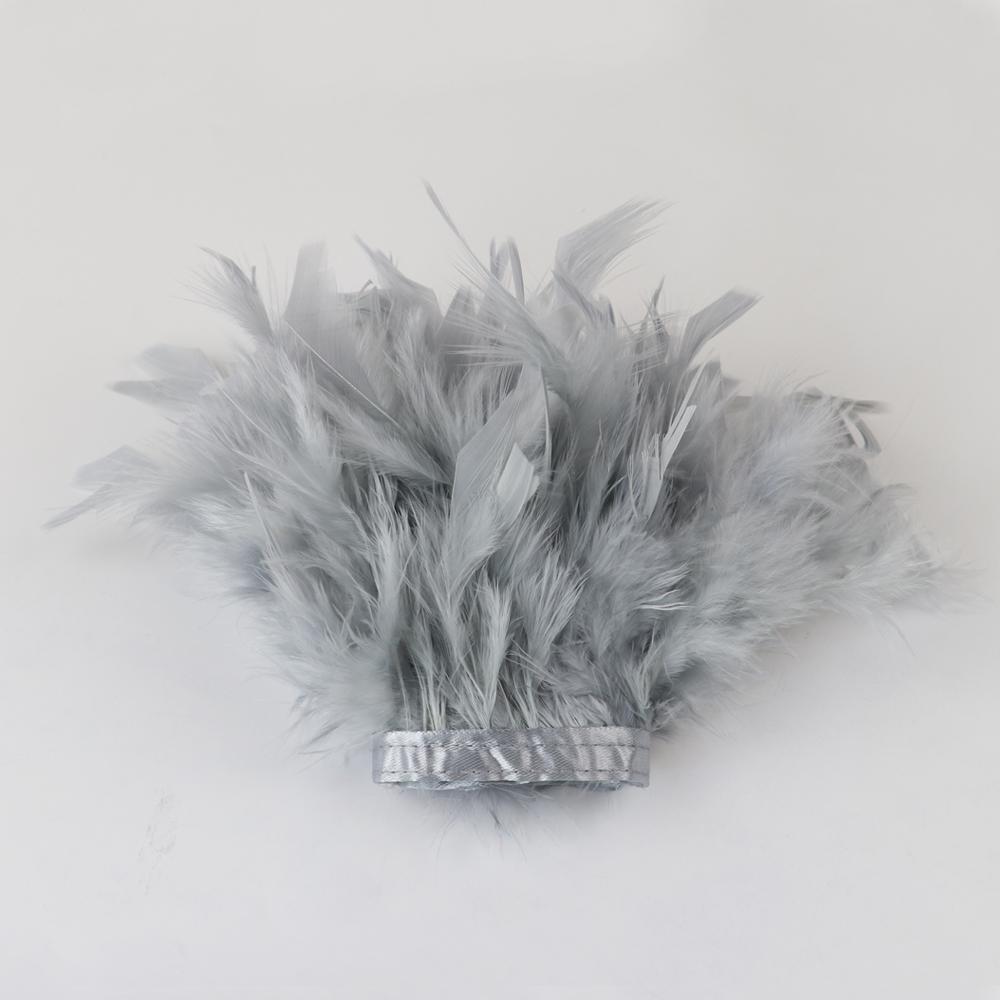 1/2М Белая отделка из перьев индейки 10-15СМ Пушистые перья Лента для поделок Карнавальная вечеринка Украшение одежды Швейные аксессуары