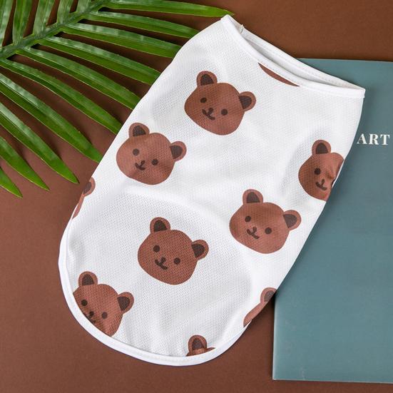 Жилет для домашних животных с мультяшным узором, удобный дышащий, мягкий, впитывающий пот наряд, защищает кожу, милый питомец