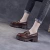 Muffin British Style Thick-soled Heightening Loafers Women's 2025 New Autumn Soft-soled Single Shoes Versatile Thick-heeled Small Leather Shoes