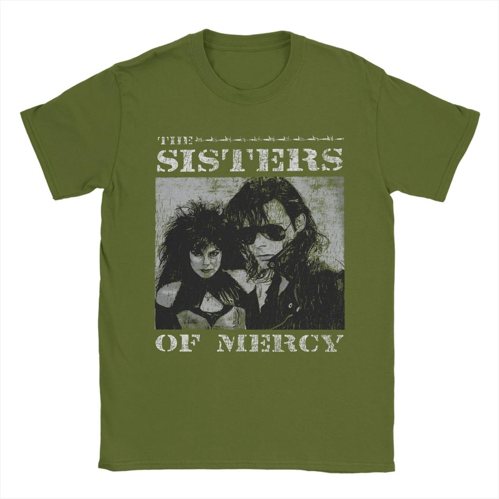 Vintage The Sisters of Mercy TShirt for Men Crew Neck Pure Cotton T Shirts Short Sleeve Tee Shirt Summer Clothes