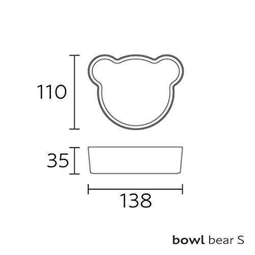 tak Kids' Dish Bowl Bear Small, Navy, 11 x 13.8 x 3.5 cm, Children's Bowl, JTN-0130-NV