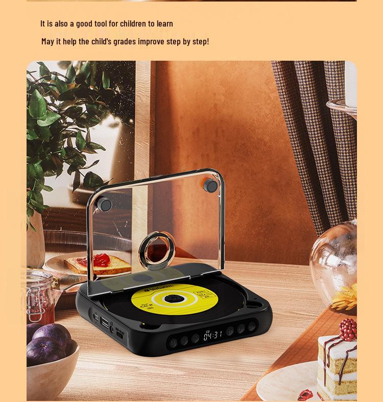 New Bluetooth Portable Mini CD Player - Stylish and Compact Walkman for Students