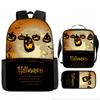 Surrounding Bat Horror Pumpkin Double Backpack Halloween Personality Vampire Bat Pattern Funny