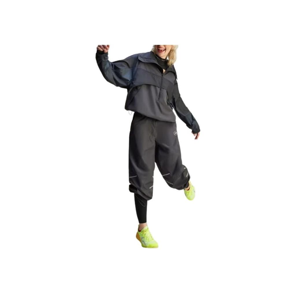 Adidas X Stella McCartney Однотонная куртка с воротником-стойкой, на молнии до середины, свободного кроя, с длинными рукавами, женская, черная, JG1066