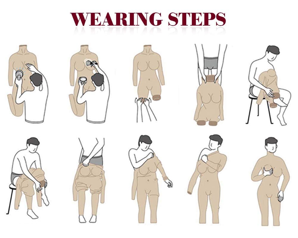 Силикон Силикон Силикон для Белый [Kyotoo] Бюст, Брюки, Боди, Маскировка, Косплей, Эластичный, Костюм, Без рукавов, Длина три четверти,