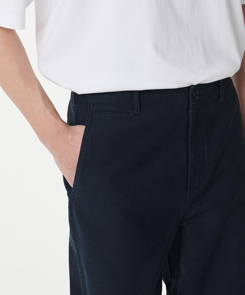 MUSINSA STANDARD Back Satin Tapered Officer Pants [Navy]