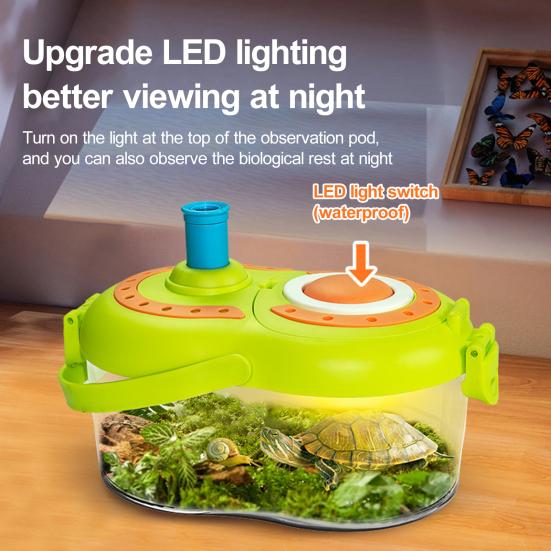 1 Набор для ловли насекомых со светодиодной подсветкой, увеличительным стеклом, сачком, контейнером для насекомых, многофункциональный склад для разведения насекомых, набор для исследователя на открытом воздухе