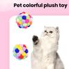 Cat Toy Colorful Plush Ball with Built-in Bell Funny Play Colorful Scratch-Resistant Bite-Resistant Pet Cat Plush Ball Toy Cat Supplies