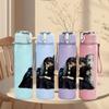 1PC Gothic Girl Dark Fantasy Portrait Print 750ml Color Plastic Sports Water Bottle Leakproof Flip Straw Lid Suitable for Sports Office Home Use