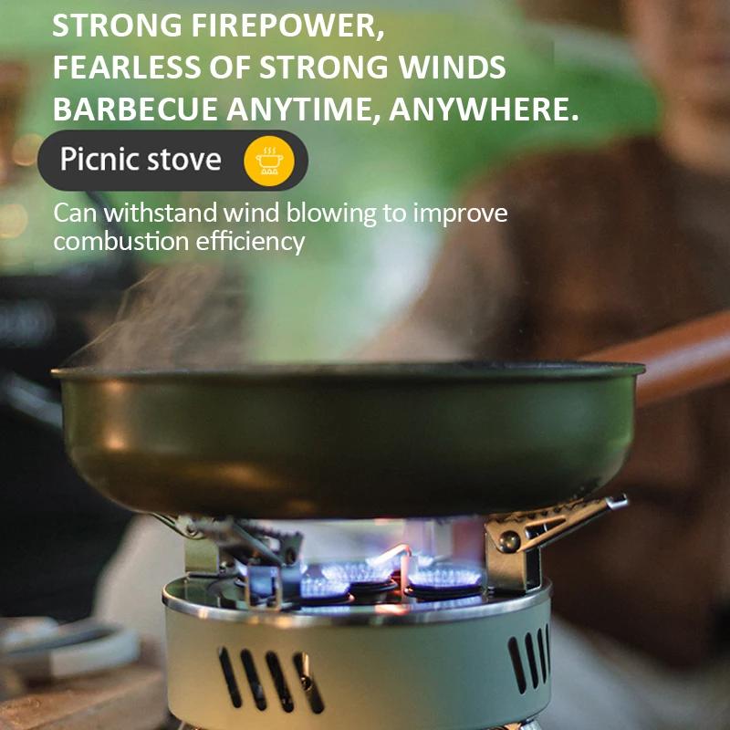 6800 Вт/11000 Вт Кемпинговая газовая плита Уличная переносная печь для пикника с сумкой для хранения Туристическая горелка для барбекю Туристические принадлежности
