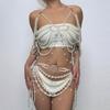 Sexy Chest Chain, Vest, Pearl Design, Waist Chain, Pearl, Hollow Chain, Patchwork Set, Party Attire