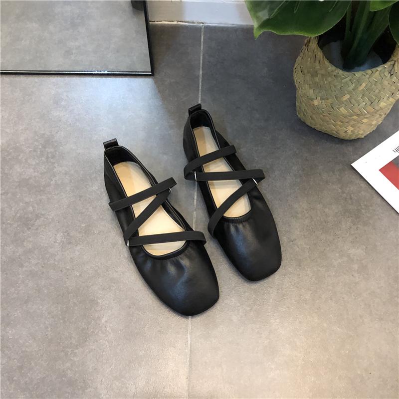 Весенние балетки на плоской подошве, женские удобные кожаные туфли, 2024, роскошные женские женские туфли Мэри Джейн с квадратным носком на плоской подошве, женская обувь с двойной пряжкой